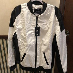 Faux Leather Bomber Jacket
